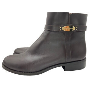 Michael Kors FINLEY Chocolate Brown Flat Bootie Ankle Boots Flat Size 9M USED